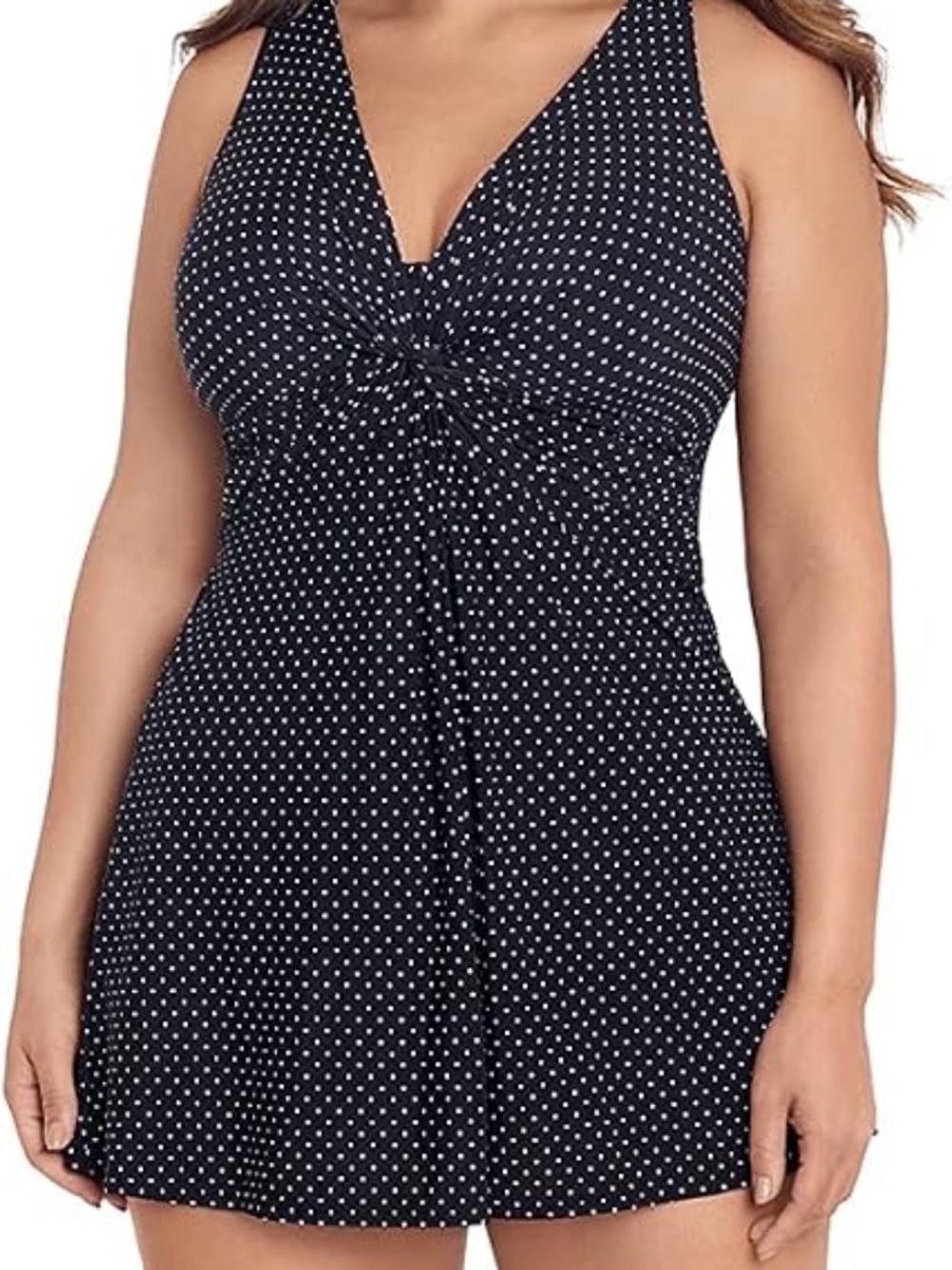 Miraclesuit Women's Plus Size Swimwear Pin Point Marais One Piece Swimdress